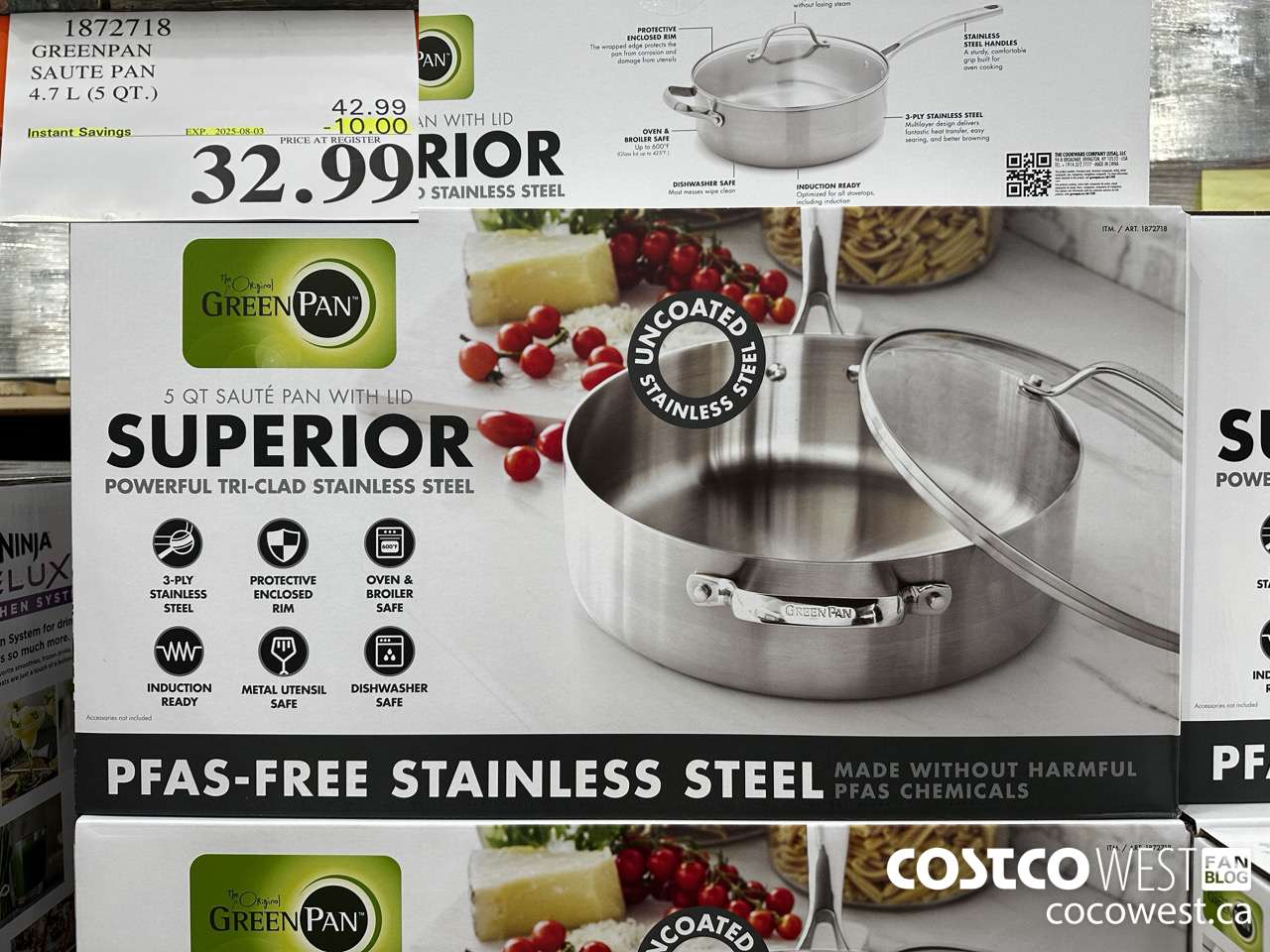 1872718 GREENPAN SAUTE PAN 5 QT ($10.00 INSTANT SAVINGS EXPIRES ON 2025-08-03) $32.99