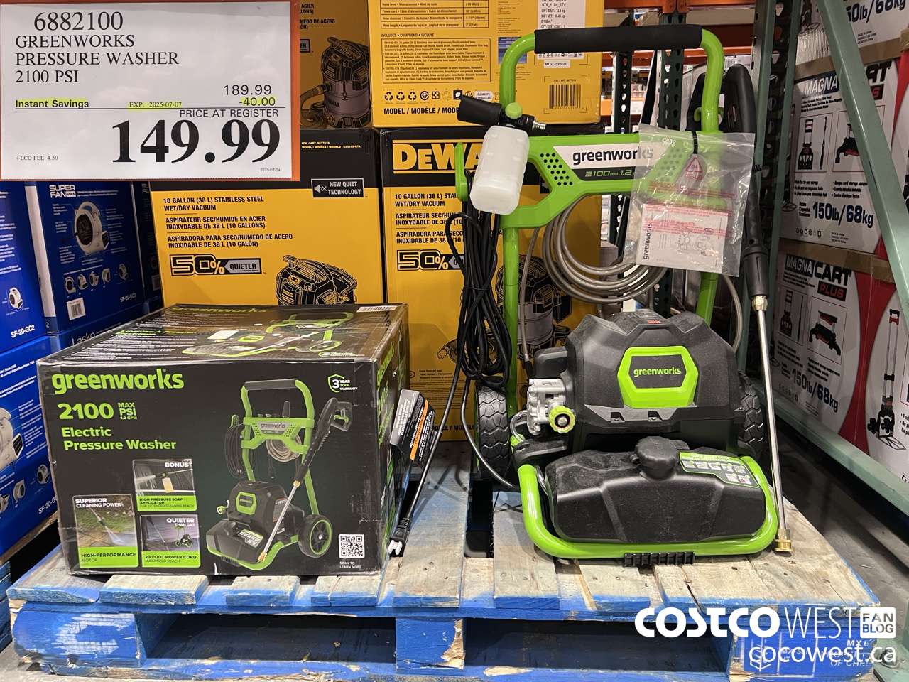 6882100 GREENWORKS PRESSURE WASHER 2100 PSI ($40.00 INSTANT SAVINGS EXPIRES ON 2025-07-07) $149.99