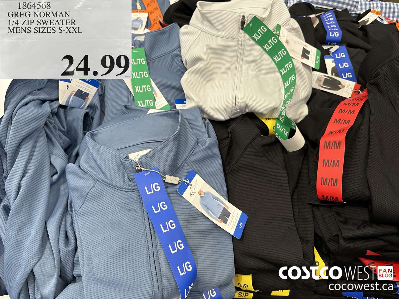 1864568 GREG NORMAN 1/4 ZIP SWEATER MENS SIZES S-XXL $24.99