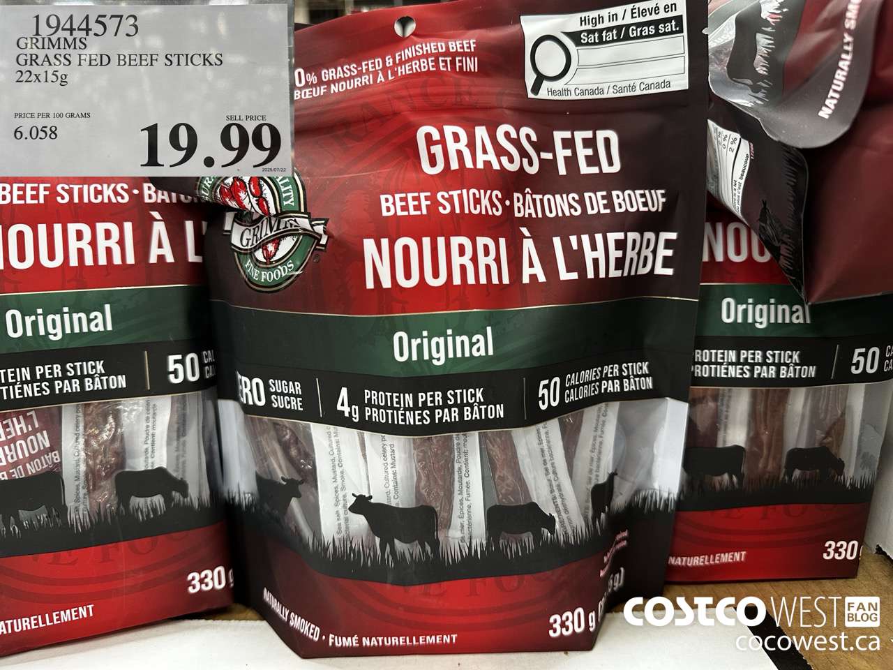 1944573 GRIMMS GRASS FED BEEF STICKS 22 X 15G $19.99