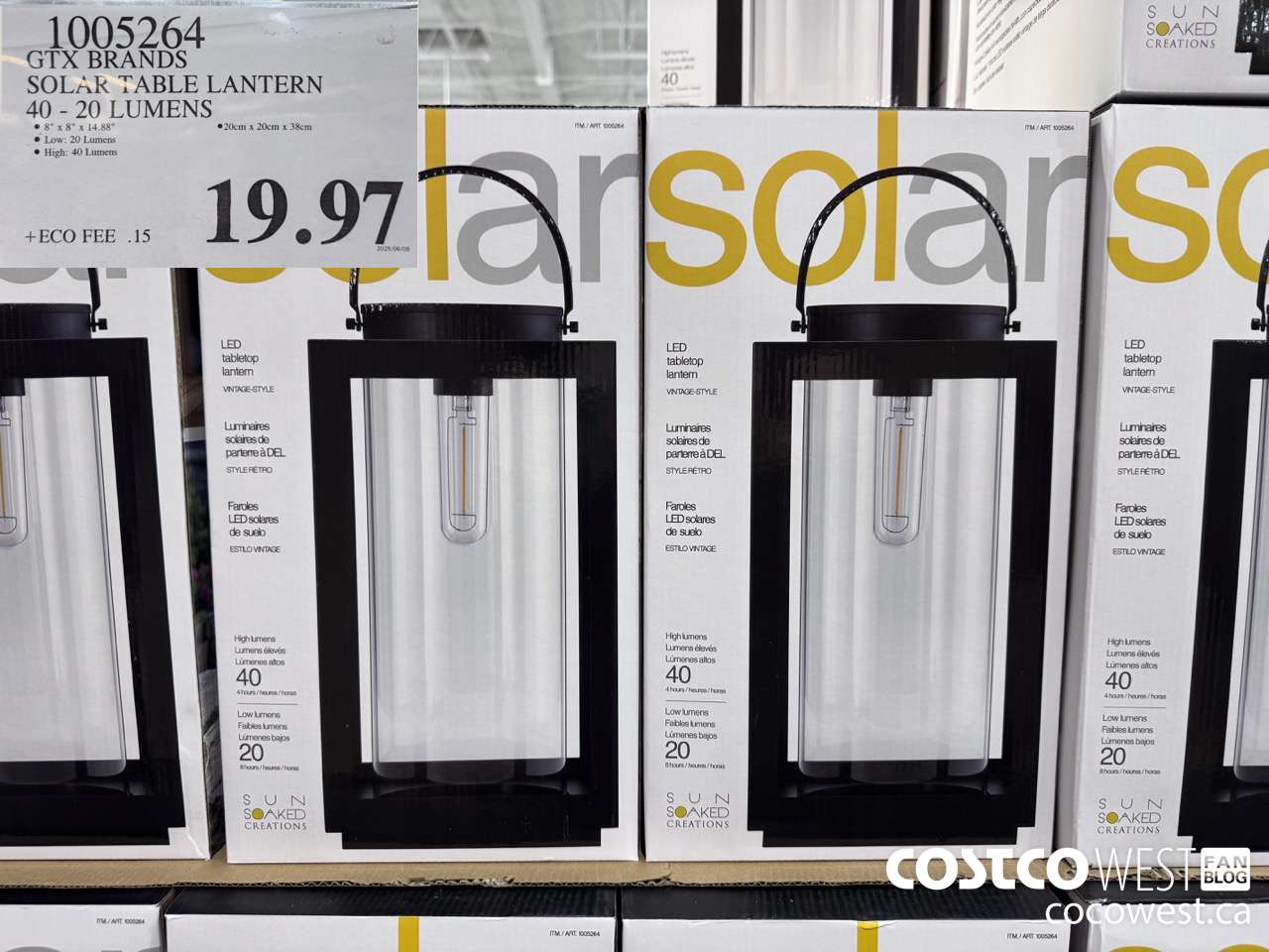 1005264 GTX BRANDS SOLAR TABLE LANTERN 40-20 LUMENS $19.97
