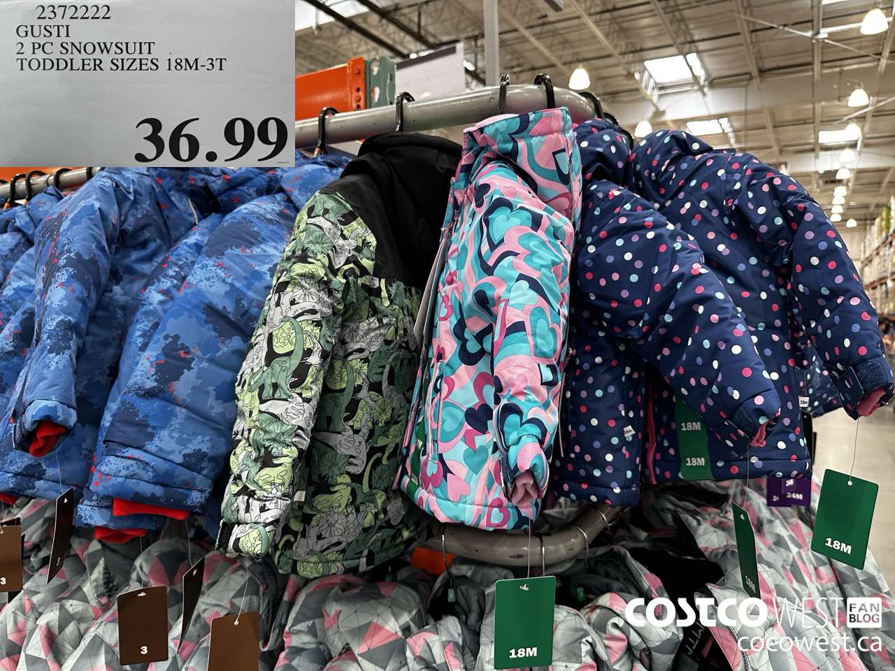 2372222 GUSTI 2PC SNOWSUIT TODDLER SIZES 18M-3T $36.99