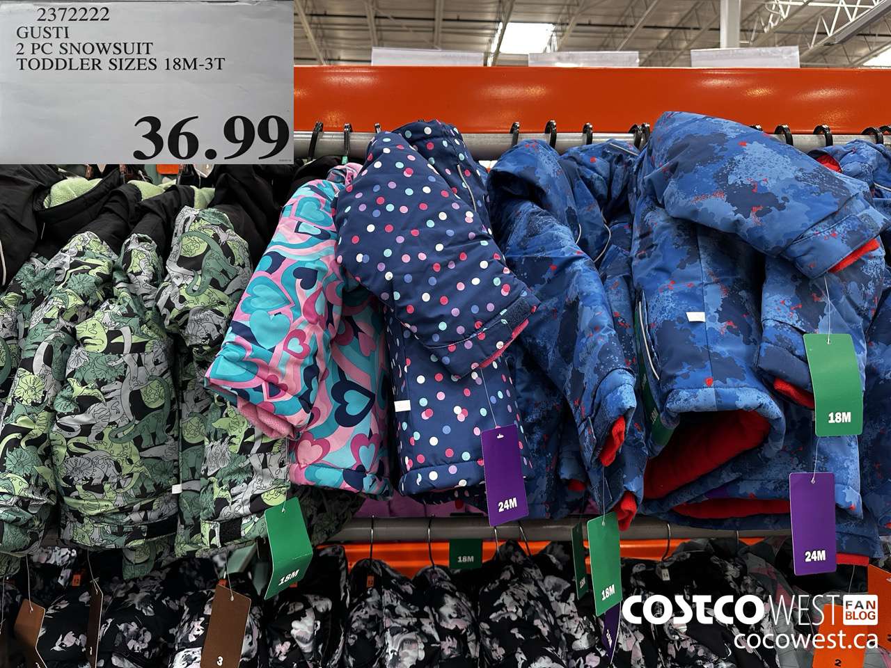 2372222 GUSTI 2PC SNOWSUIT TODDLER SIZES 18M-3T $36.99