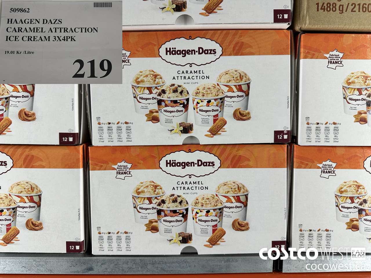 509863 HAAGEN DAZS CARAMEL ATTRACTION ICE CREAM 3 X 4PK $219.00