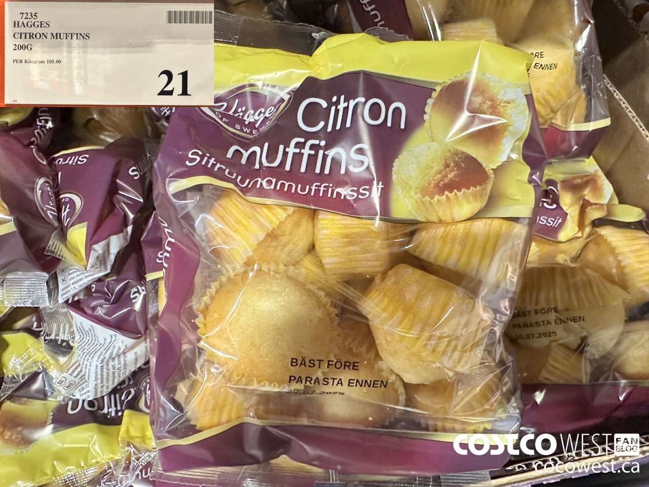 7235 HAGGES CITRON MUFFINS 200G $21.00