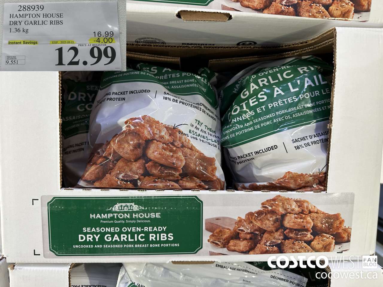 288939 HAMPTON HOUSE DRY GARLIC RIBS 1.36 kg ($4.00 INSTANT SAVINGS EXPIRES ON 2025-08-03) $12.99