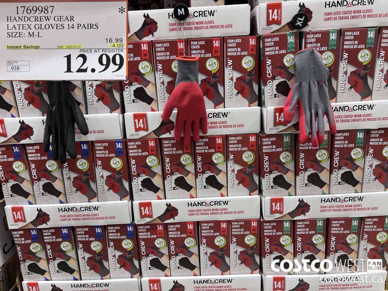 1769987 HANDCREW GEAR LATEX GLOVES 14 PAIR SIZE M-L ($4.00 INSTANT SAVINGS EXPIRES ON 2025-07-13) $12.99