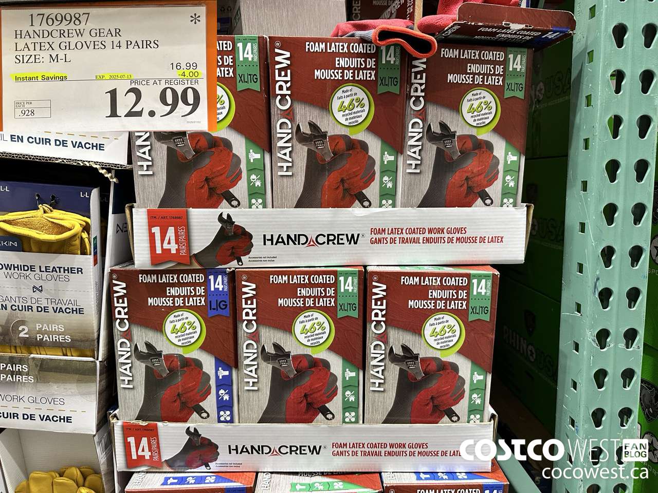 1769987 HANDCREW GEAR LATEX GLOVES 14 PAIR SIZE M-L ($4.00 INSTANT SAVINGS EXPIRES ON 2025-07-13) $12.99