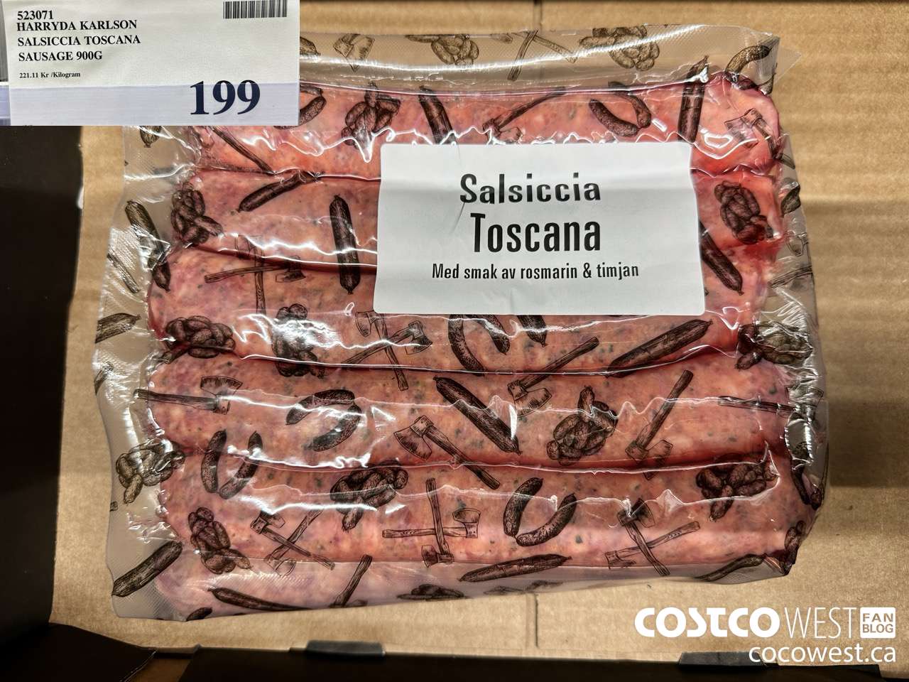 523071 HARRYDA KARLSON SALSICCIA TOSCANA SAUSAGE 900G $199.00