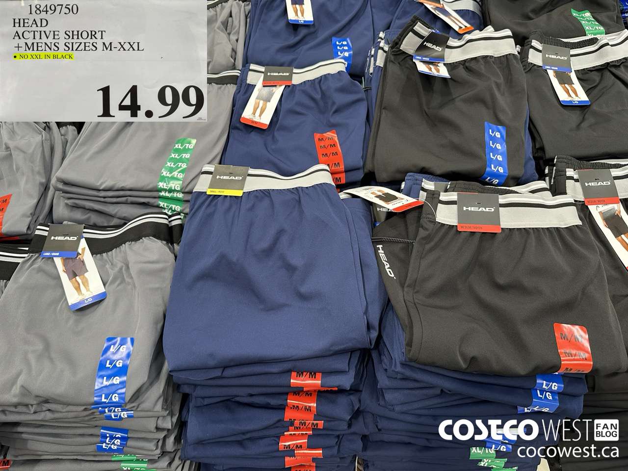 1849750 HEAD ACTIVE SHORT MENS SIZES M-XXL $14.99