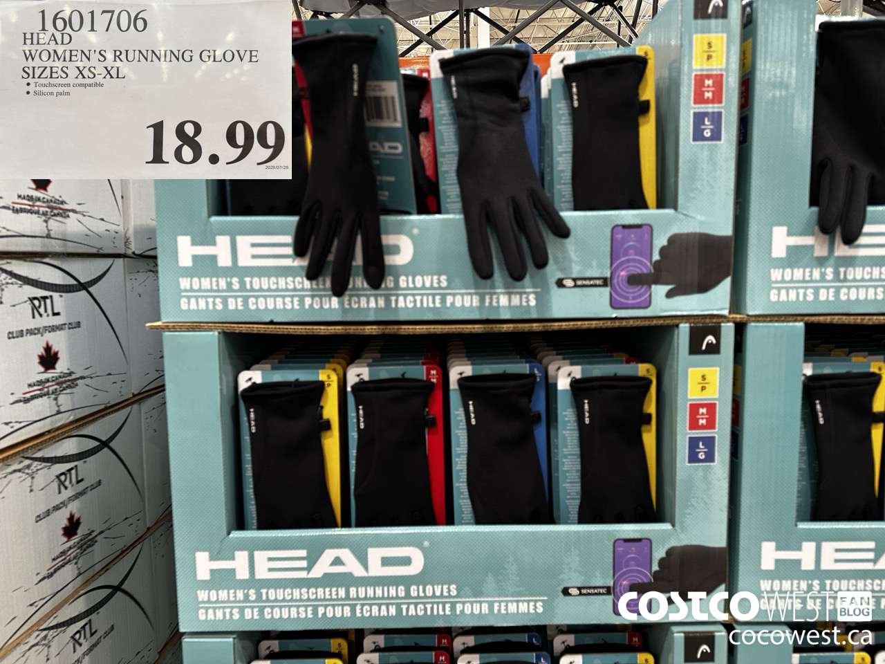 1601706 HEAD LADIES TOUCHSCREEN RUNNING GLOVE SIZES XS-XL $18.99