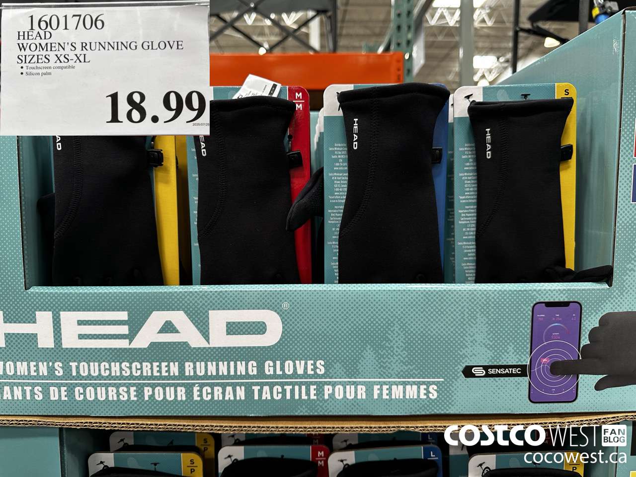 1601706 HEAD LADIES TOUCHSCREEN RUNNING GLOVE SIZES XS-XL $18.99