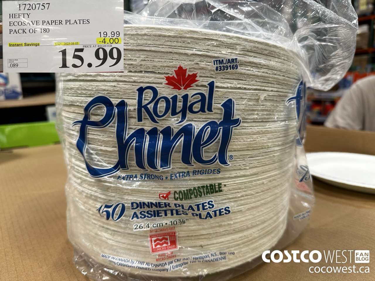 1720757 HEFTY ECOSAVE PAPER PLATES PACK OF 180 ($4.00 INSTANT SAVINGS EXPIRES ON 2025-08-03) $15.99