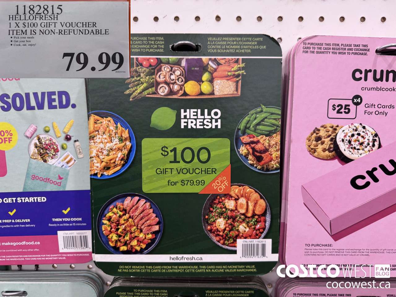 1182815 HELLOFRESH GIFT CARD 1 X $100 $79.99