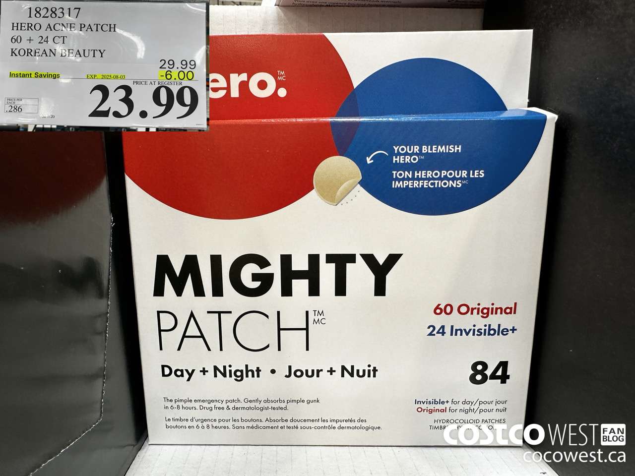 1828317 HERO MIGHTY ACNE PATCH 60 + 24 CT ($6.00 INSTANT SAVINGS EXPIRES ON 2025-08-03) $23.99