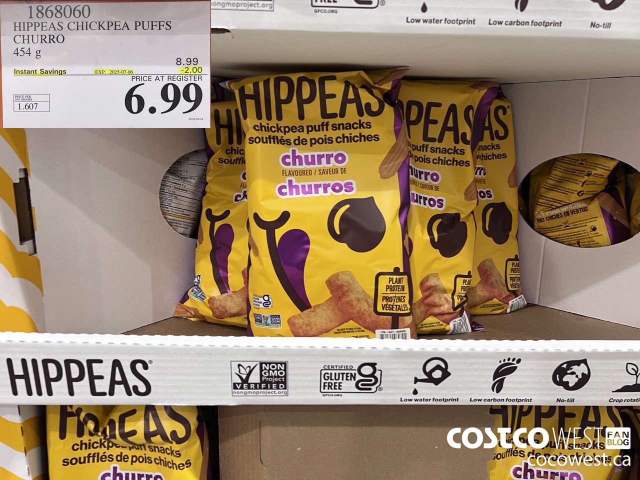 1868060 HIPPEAS CHICKPEA PUFFS CHURRO 454G ($2.00 INSTANT SAVINGS EXPIRES ON 2025-07-06) $6.99