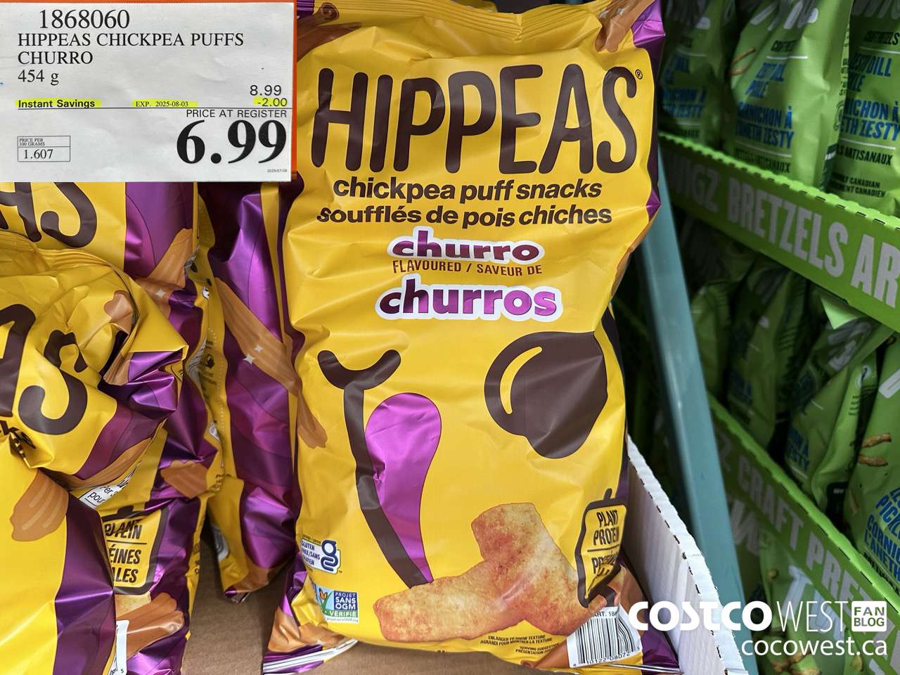 1868060 HIPPEAS CHICKPEA PUFFS CHURRO 454G ($2.00 INSTANT SAVINGS EXPIRES ON 2025-08-03) $6.99