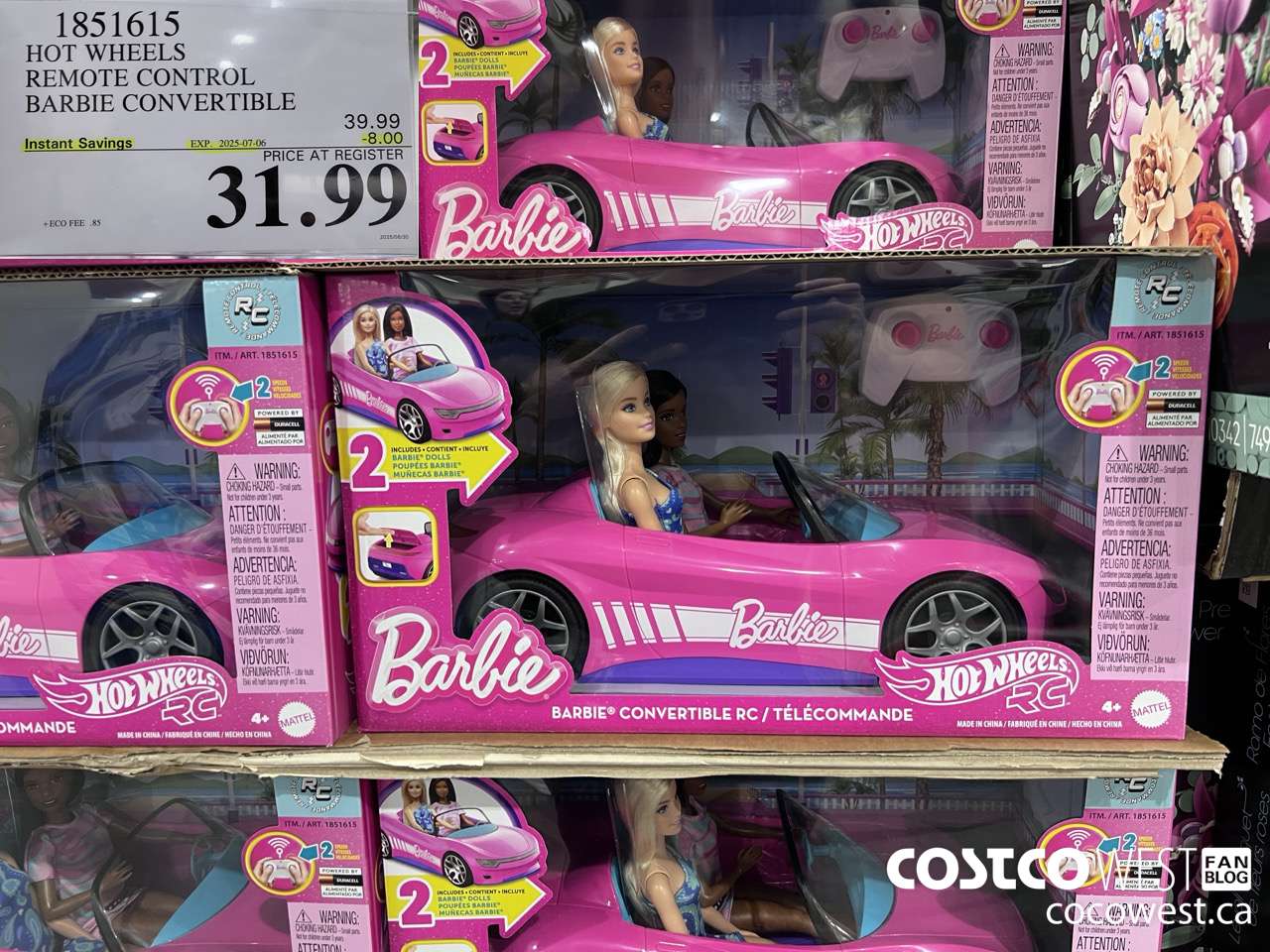 1851615 HOT WHEELS REMOTE CONTROL BARBIE CONVERTIBLE ($8.00 INSTANT SAVINGS EXPIRES ON 2025-07-06) $31.99