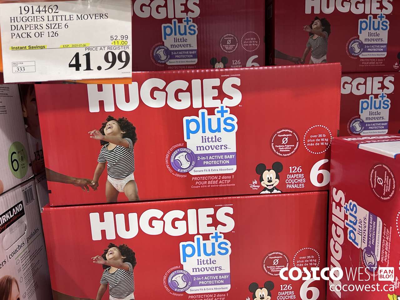 1914462 HUGGIES LITTLE MOVERS DIAPERS SIZE 6 PACK OF 126 ($11.00 INSTANT SAVINGS EXPIRES ON 2025-07-06) $41.99