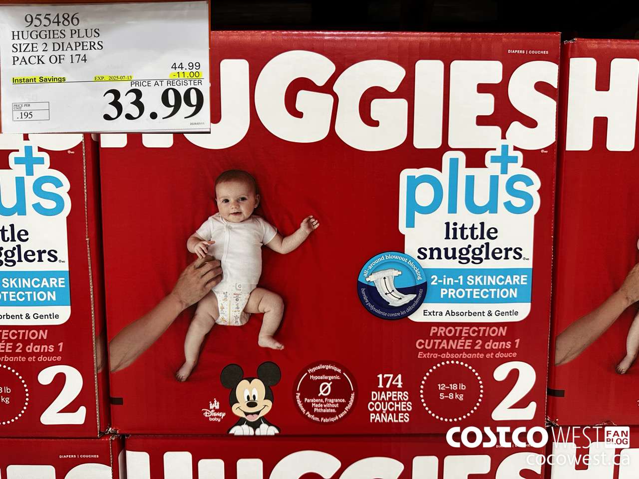 955486 HUGGIES LITTLE SNUGGLE SIZE 2 DIAPERS PACK OF 174 ($11.00 INSTANT SAVINGS EXPIRES ON 2025-07-13) $33.99