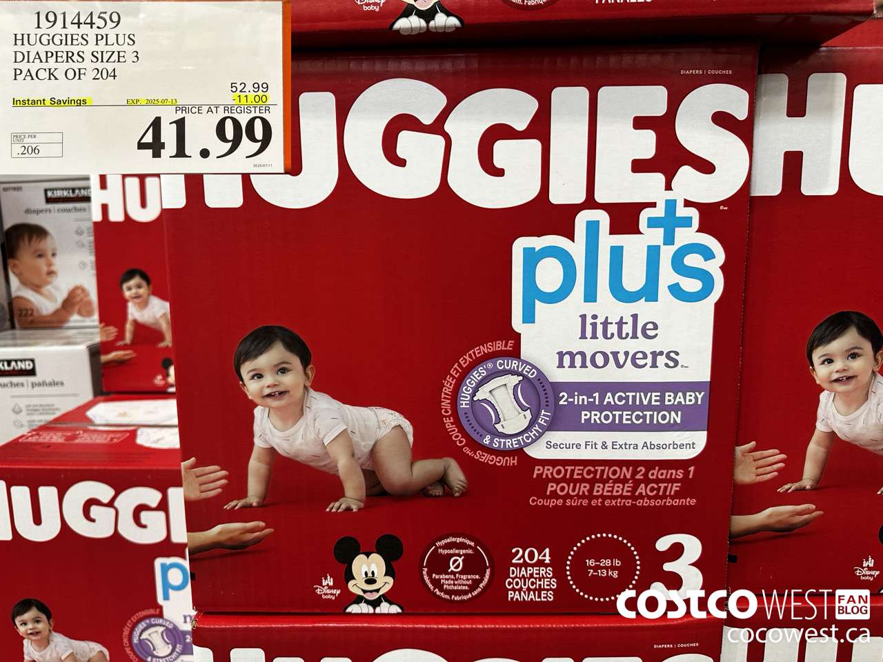 1914459 HUGGIES PLUS DIAPERS SIZE 3 PACK OF 204 ($11.00 INSTANT SAVINGS EXPIRES ON 2025-07-13) $41.99
