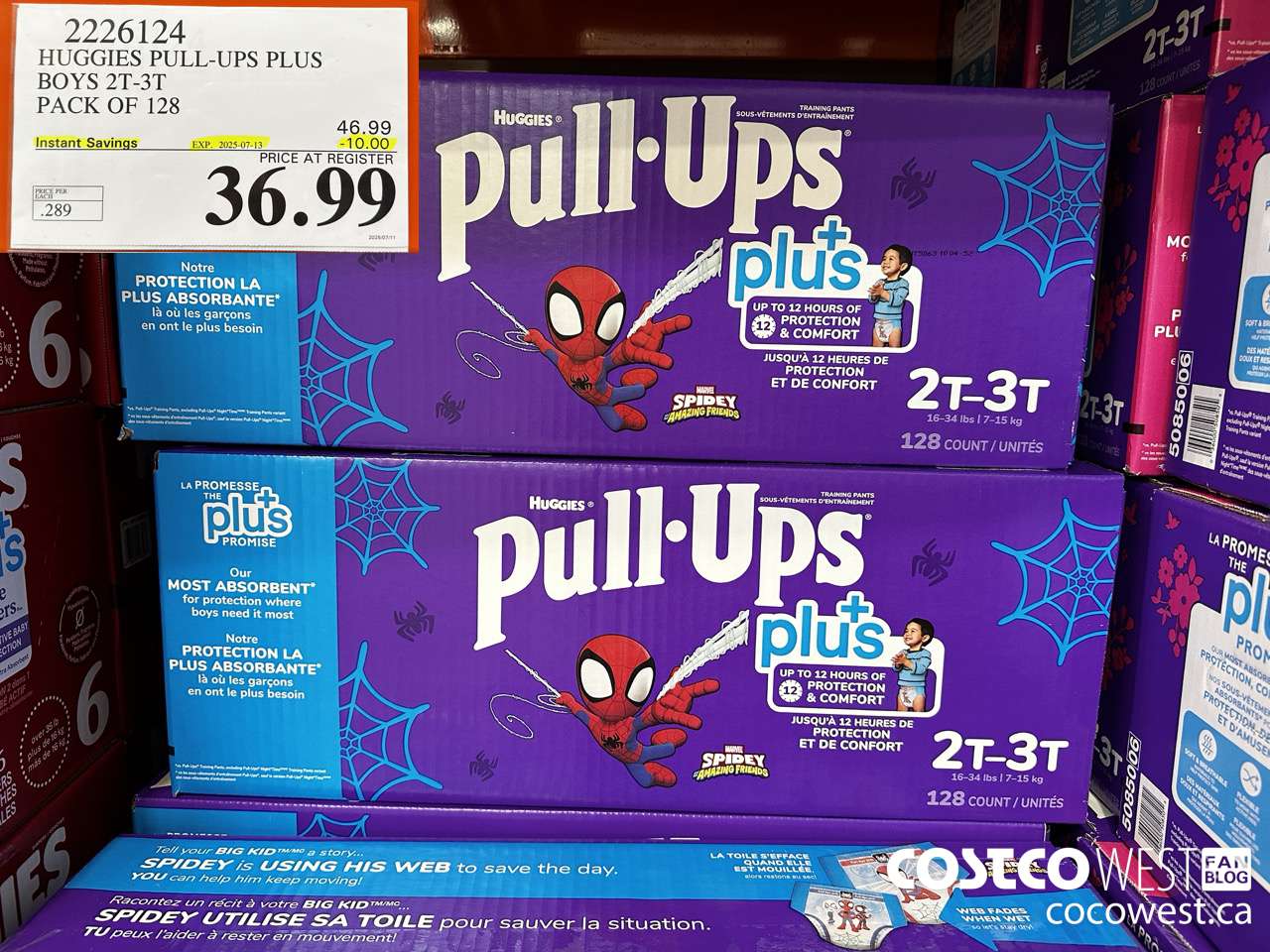 2226124 HUGGIES PULL-UPS PLUS BOYS 2T-3T PACK OF 128 ($10.00 INSTANT SAVINGS EXPIRES ON 2025-07-13) $36.99