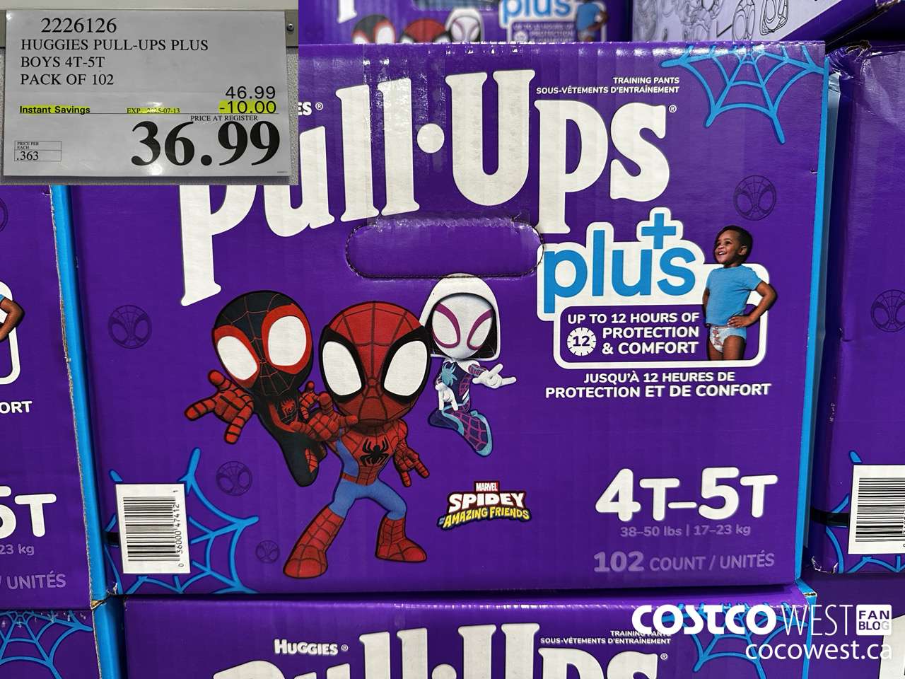 2226126 HUGGIES PULL-UPS PLUS BOYS 4T-5T PACK OF 102 ($10.00 INSTANT SAVINGS EXPIRES ON 2025-07-13) $36.99