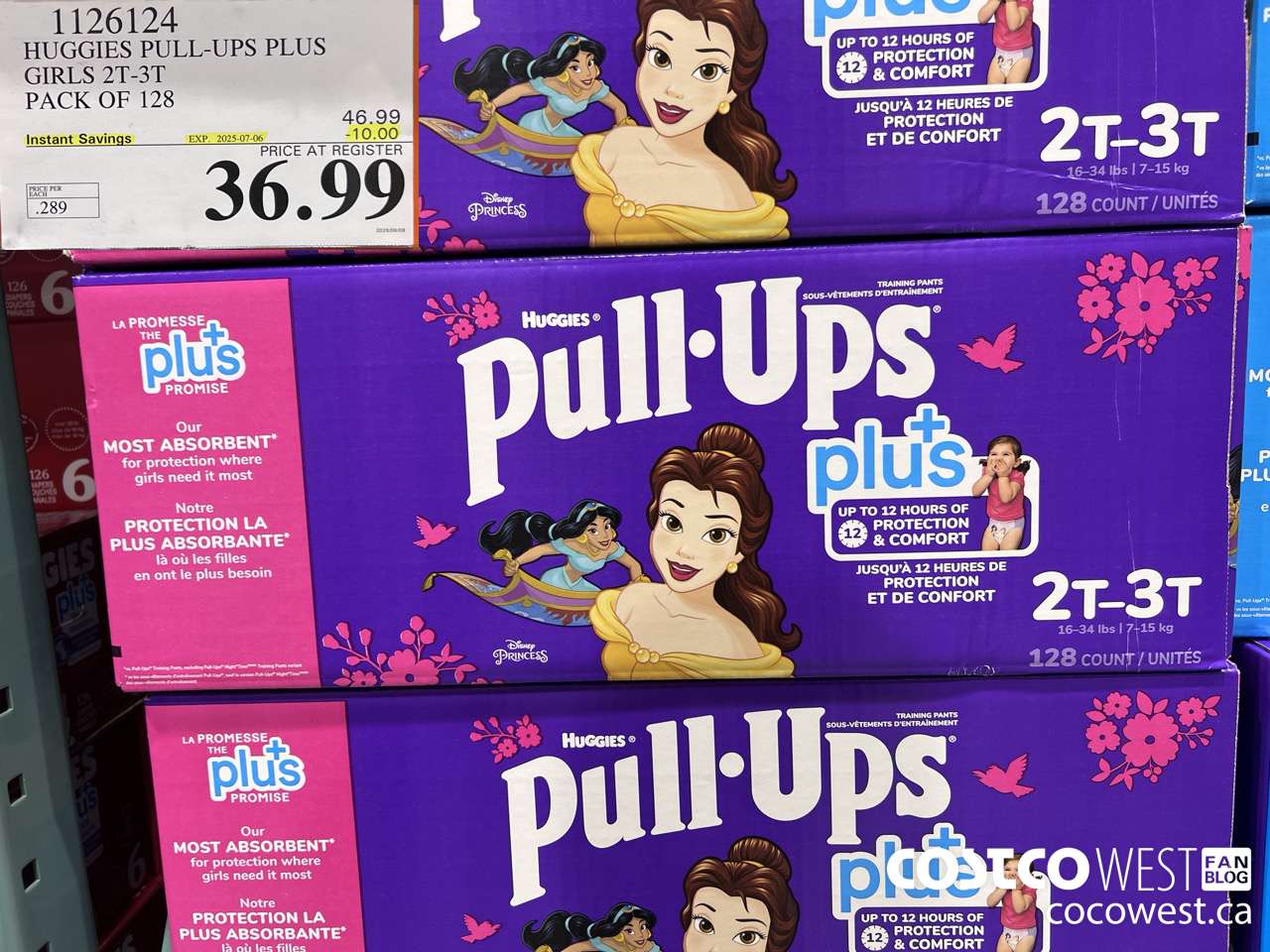 1126124 HUGGIES PULL-UPS PLUS GIRLS 2T-3T PACK OF 128 ($10.00 INSTANT SAVINGS EXPIRES ON 2025-07-06) $36.99