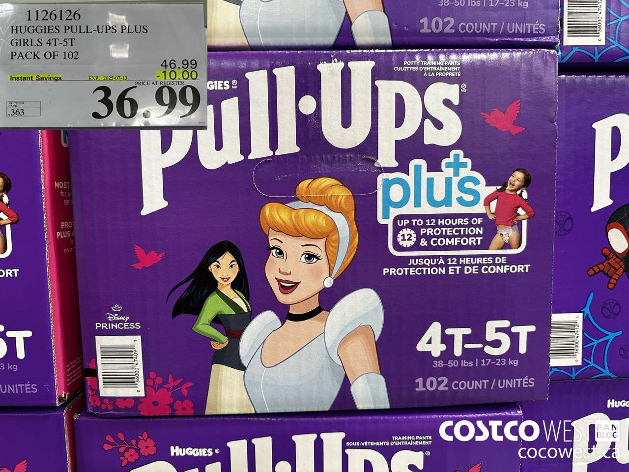 1126126 HUGGIES PULL-UPS PLUS GIRLS 4T-5T PACK OF 102 ($10.00 INSTANT SAVINGS EXPIRES ON 2025-07-13) $36.99