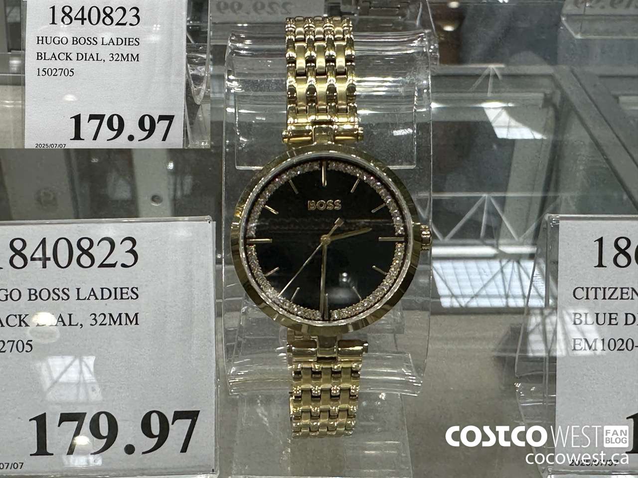 1840823 HUGO BOSS LADIES BLACK DIAL 32MM 1502705 $179.97