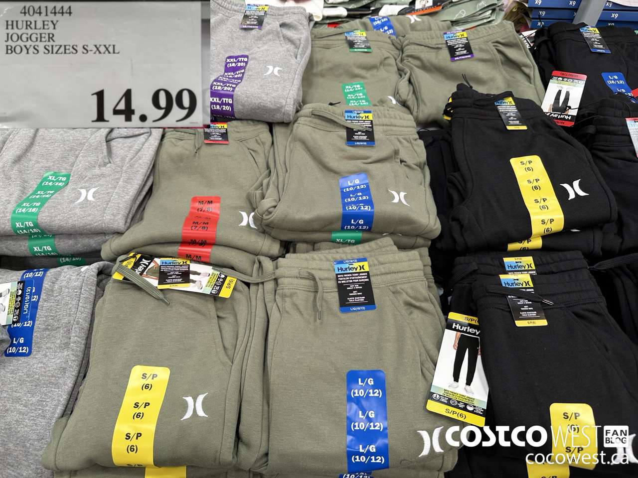 4041444 HURLEY JOGGER BOYS SIZES S-XXL  $14.99