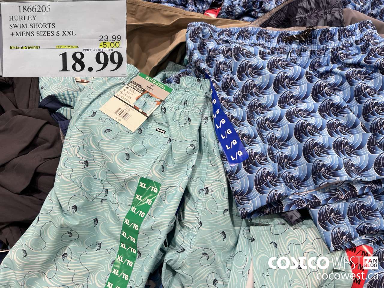 1866205 HURLEY SWIM SHORTS MENS SIZES S-XXL ($5.00 INSTANT SAVINGS EXPIRES ON 2025-07-06) $18.99