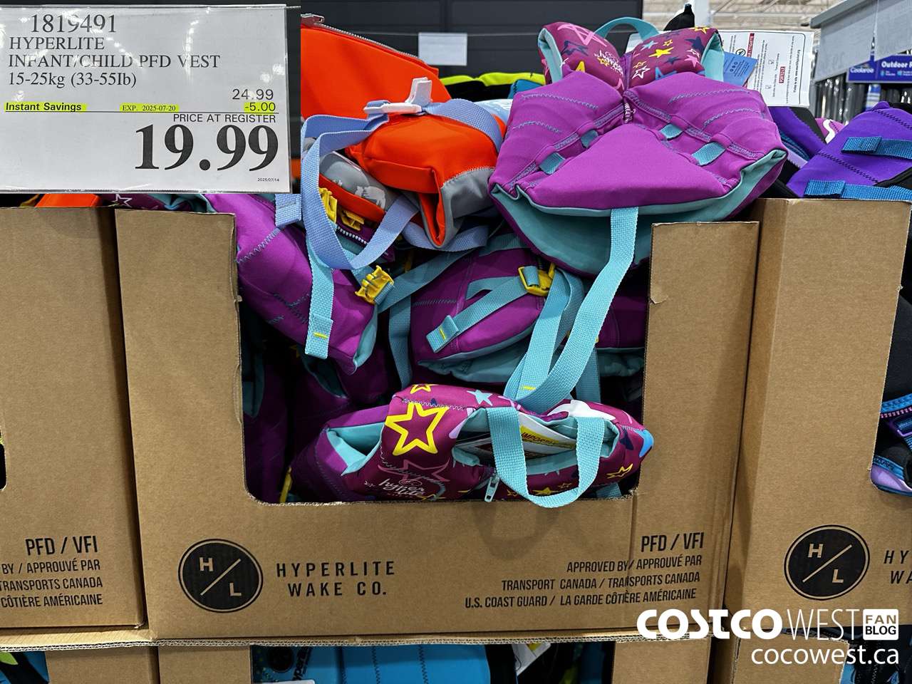 1819491 HYPERLITE INFANT/CHILD PFD VEST 15-25KG (33-55LB) ($5.00 INSTANT SAVINGS EXPIRES ON 2025-07-20) $19.99