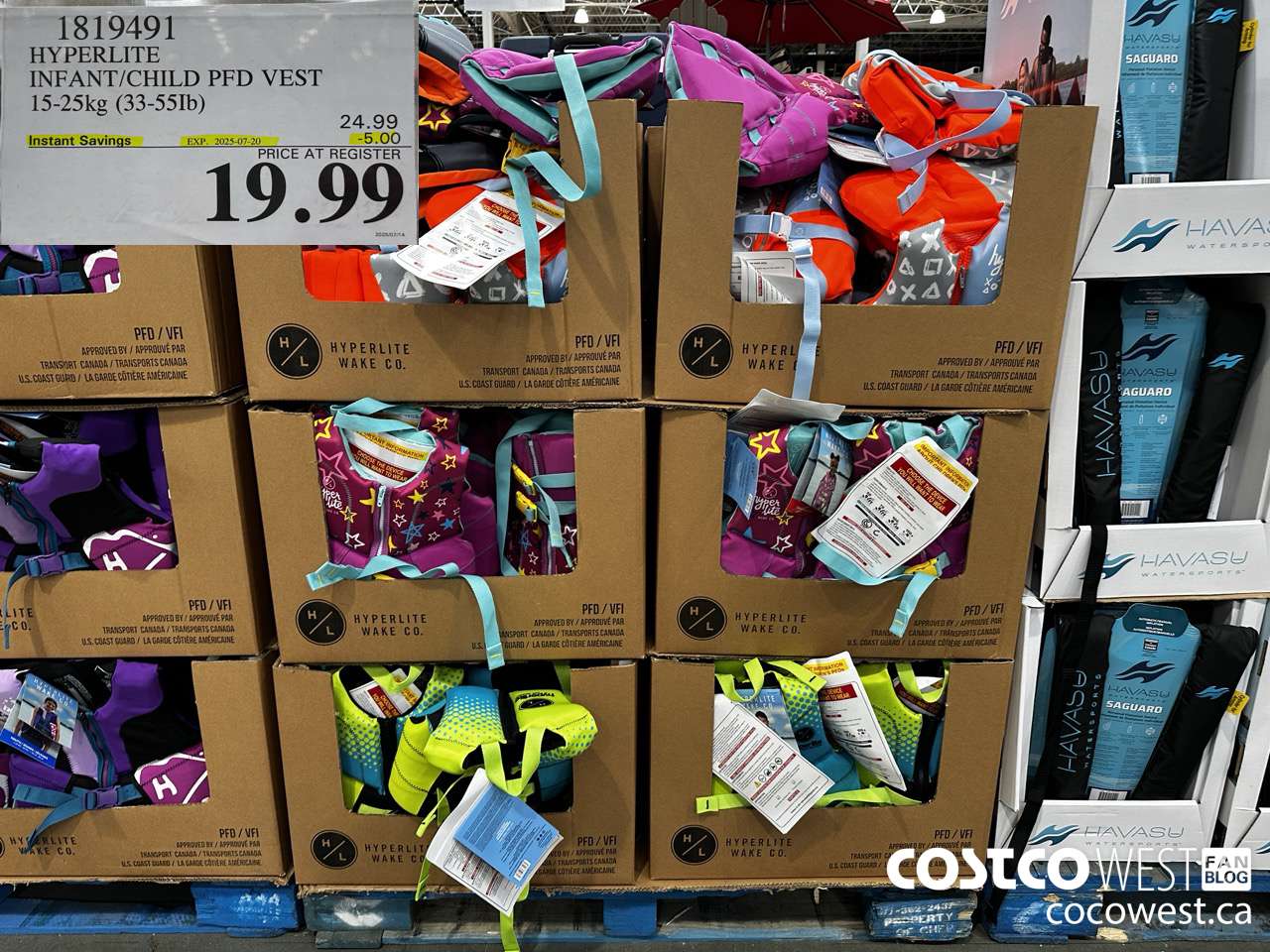 1819491 HYPERLITE INFANT/CHILD PFD VEST 15-25KG (33-55LB) ($5.00 INSTANT SAVINGS EXPIRES ON 2025-07-20) $19.99