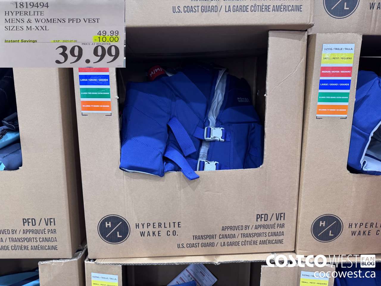 1819494 HYPERLITE MENS PFD VEST SIZES M-XXL ($10.00 INSTANT SAVINGS EXPIRES ON 2025-07-20) $39.99