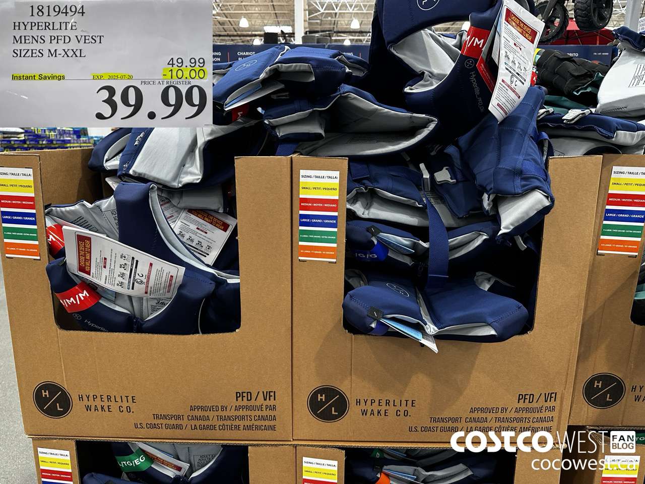 1819494 HYPERLITE MENS PFD VEST SIZES M-XXL ($10.00 INSTANT SAVINGS EXPIRES ON 2025-07-20) $39.99