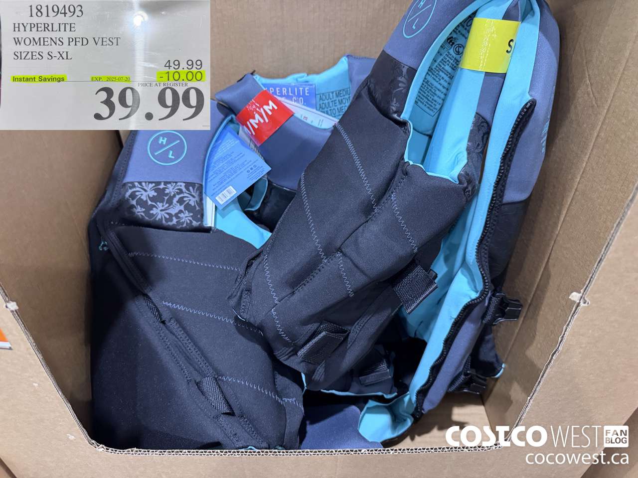 1819493 HYPERLITE WOMENS PFD VEST SIZES S-XL ($10.00 INSTANT SAVINGS EXPIRES ON 2025-07-20) $39.99