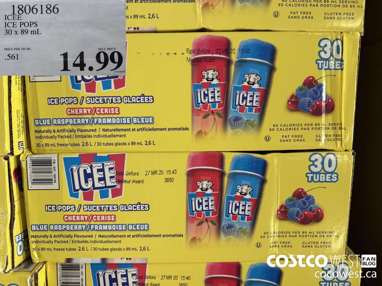 1806186 ICEE ICE POPS 30 X 89ML $14.99