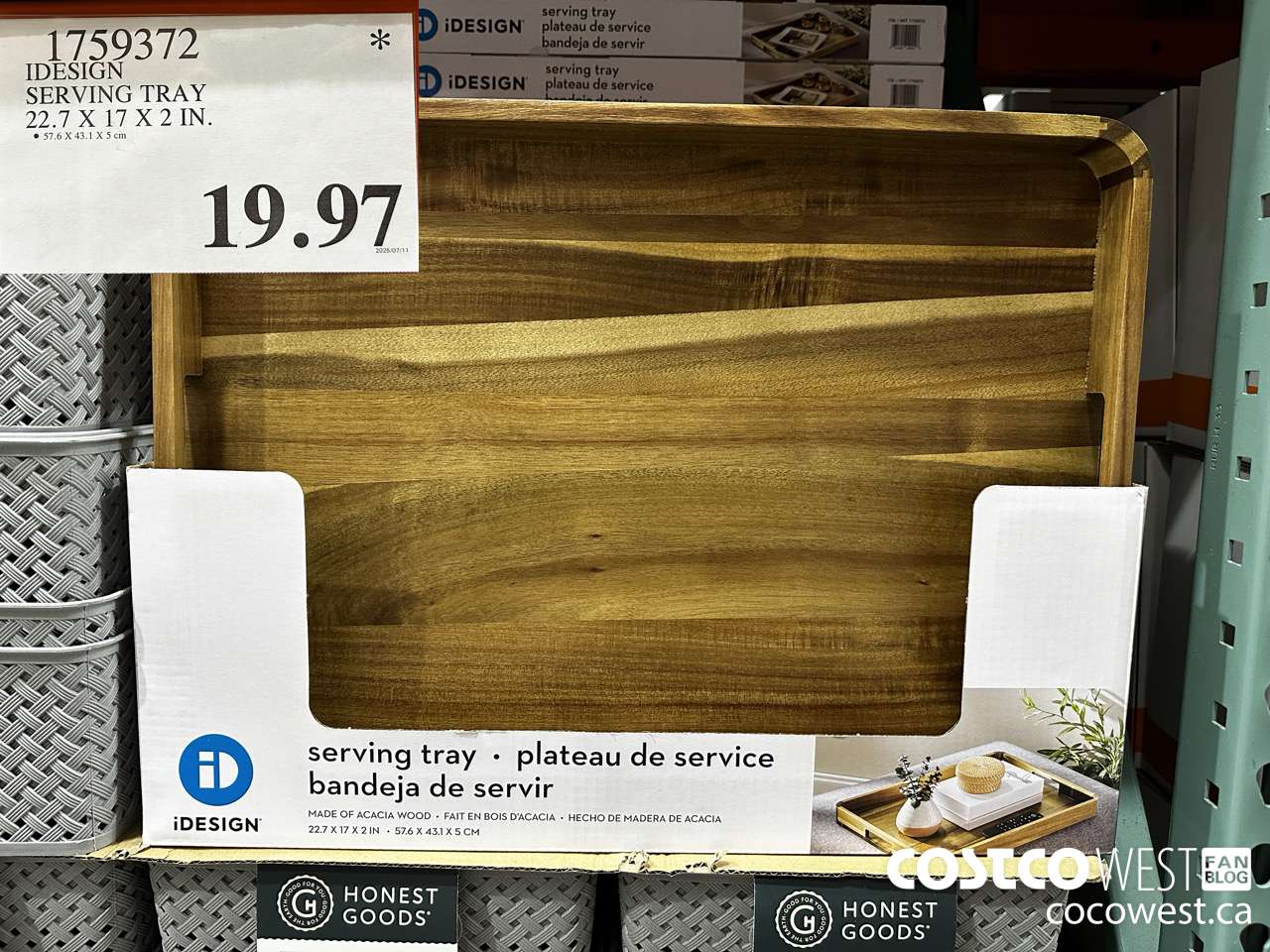 1759372 IDESIGN SERVING TRAY 22.7 X 17 X 2 IN $19.97