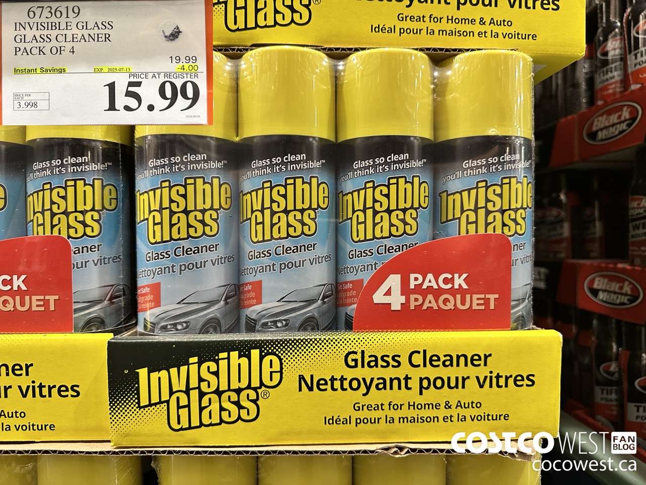 673619 INVISIBLE GLASS GLASS CLEANER 4 X 539 g ($4.00 INSTANT SAVINGS EXPIRES ON 2025-07-13) $15.99