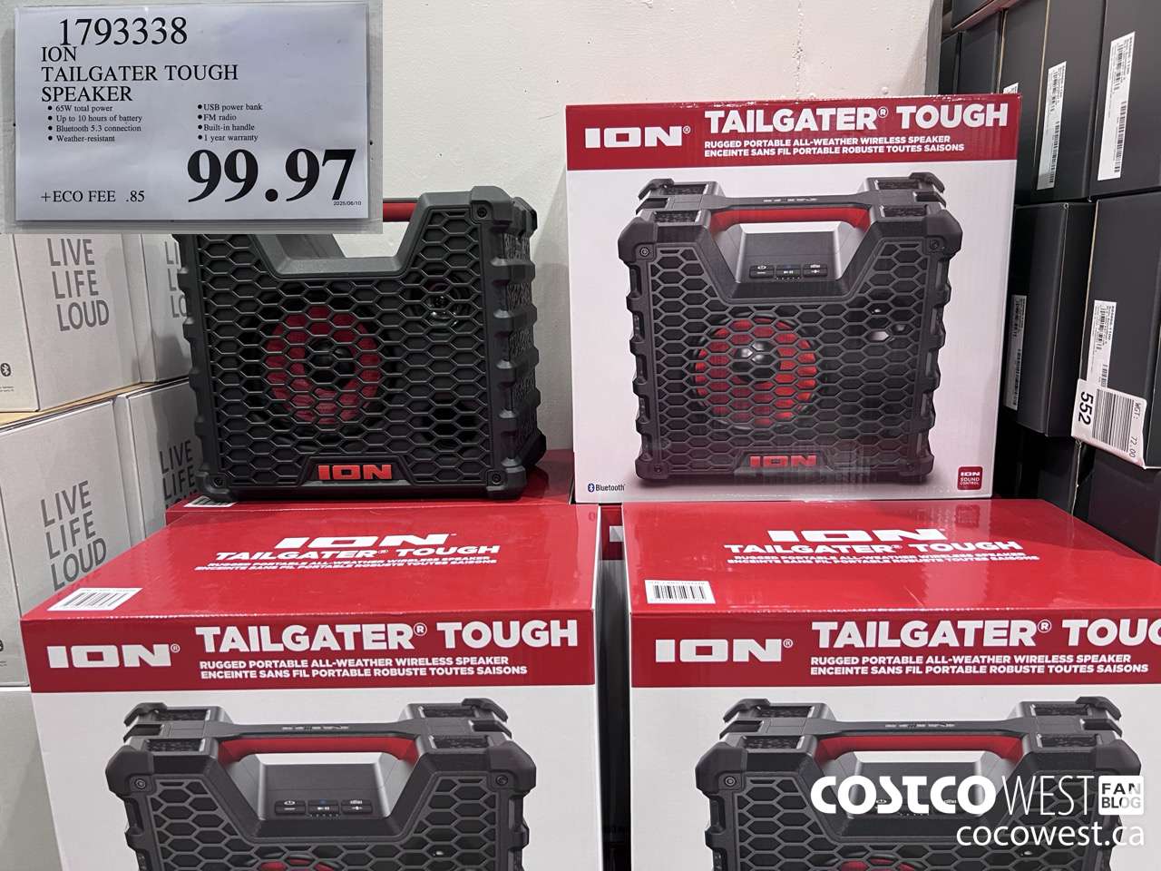 1793338 ION AUDIO TAILGATER TOUGH SPEAKER $99.97