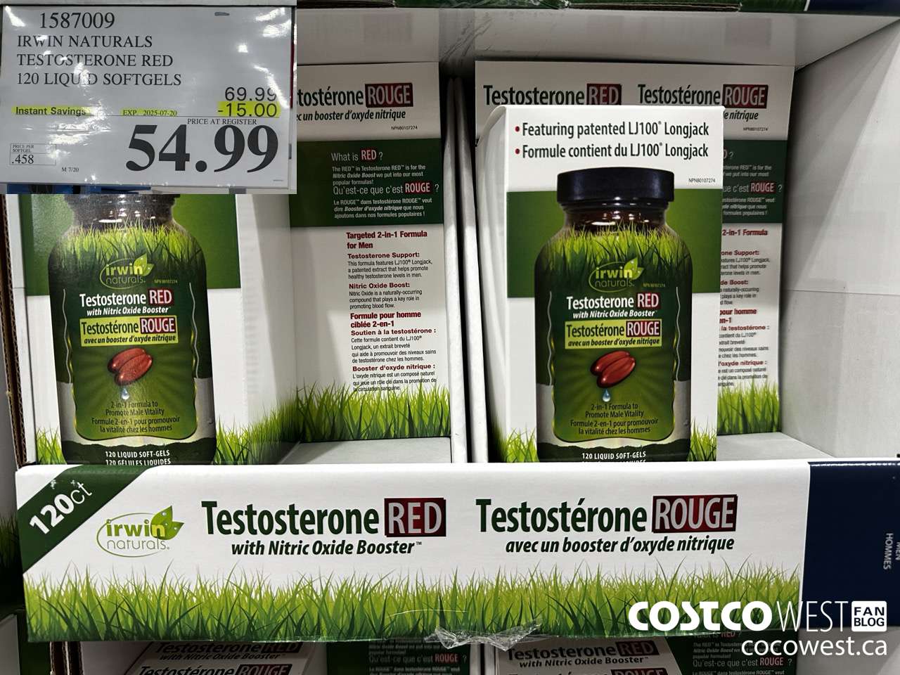 1587009 IRWIN NATURALS TESTOSTERONE RED 120 SOFT-GELS ($15.00 INSTANT SAVINGS EXPIRES ON 2025-07-20) $54.99