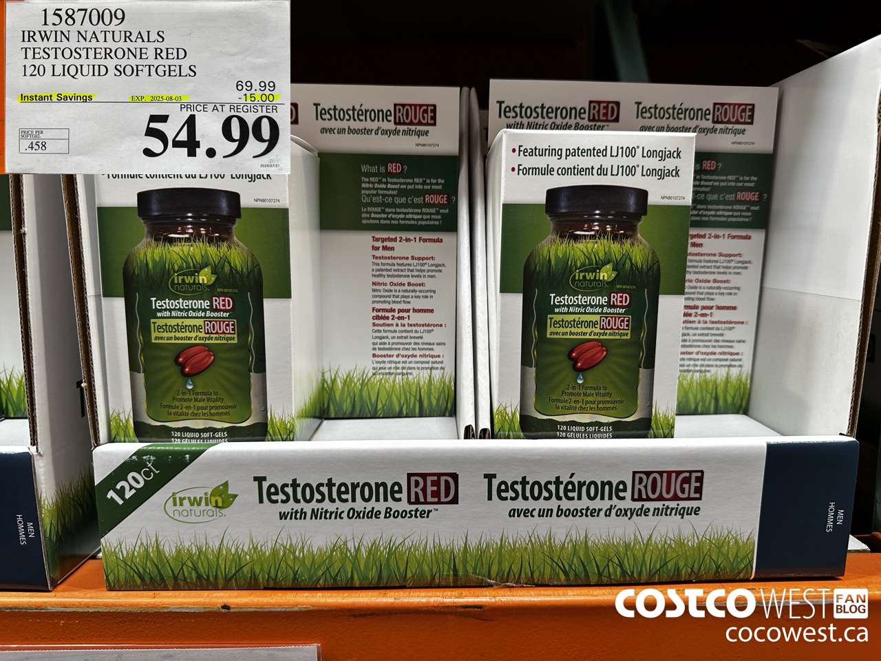 1587009 IRWIN NATURALS TESTOSTERONE RED 120 SOFT-GELS ($15.00 INSTANT SAVINGS EXPIRES ON 2025-08-03) $54.99