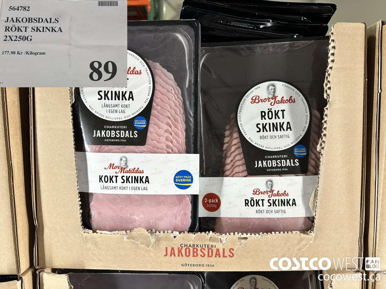 564782 JAKOBSDALS ROKT SKINKA 2 X 250G $89.00
