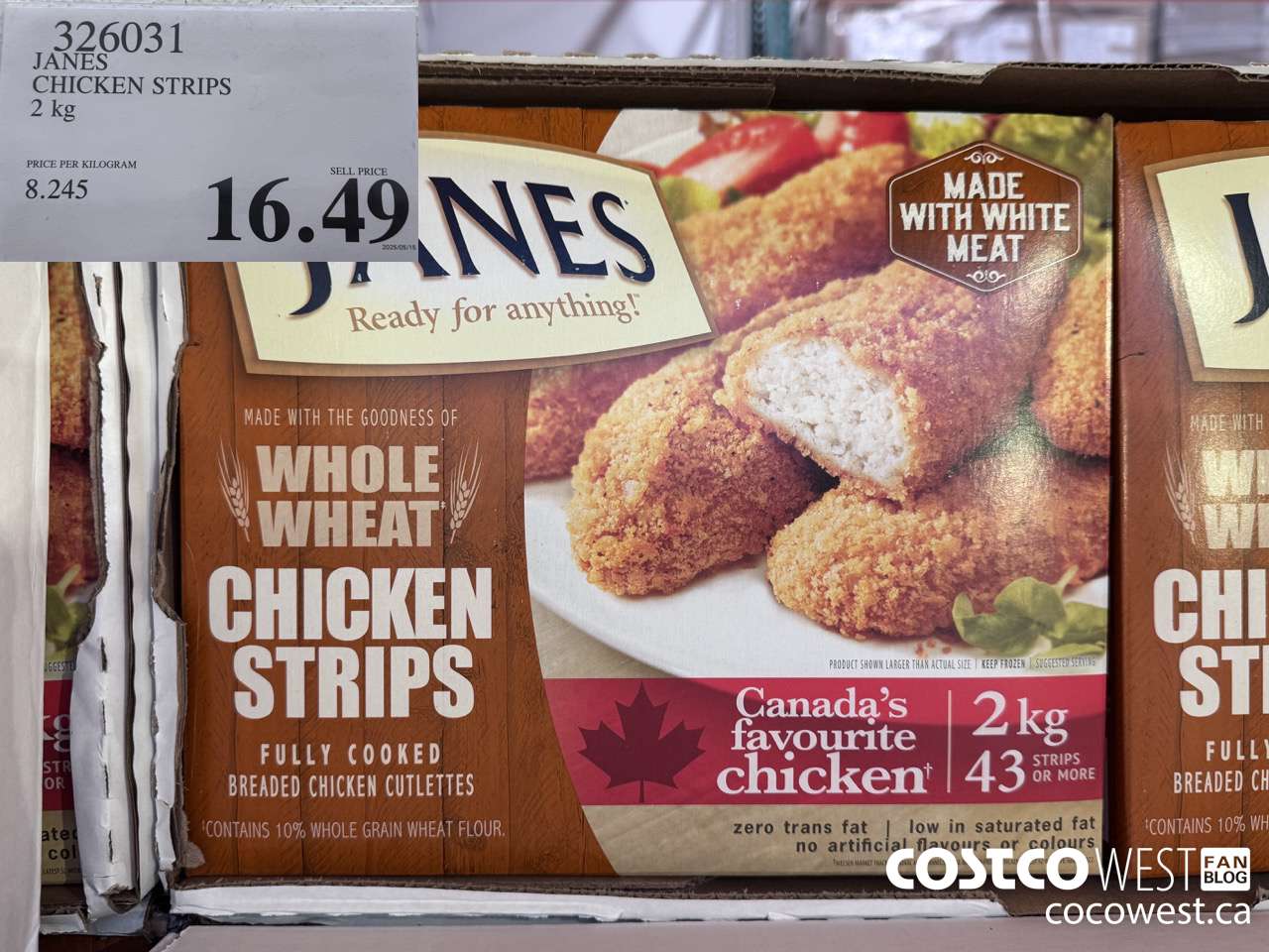 326031 JANES CHICKEN STRIPS 2 kg $16.49