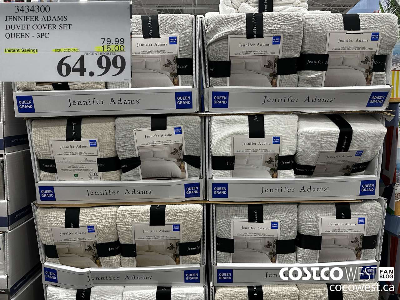 3434300 JENNIFER ADAMS DUVET COVER SET QUEEN 3PC ($15.00 INSTANT SAVINGS EXPIRES ON 2025-07-20) $64.99