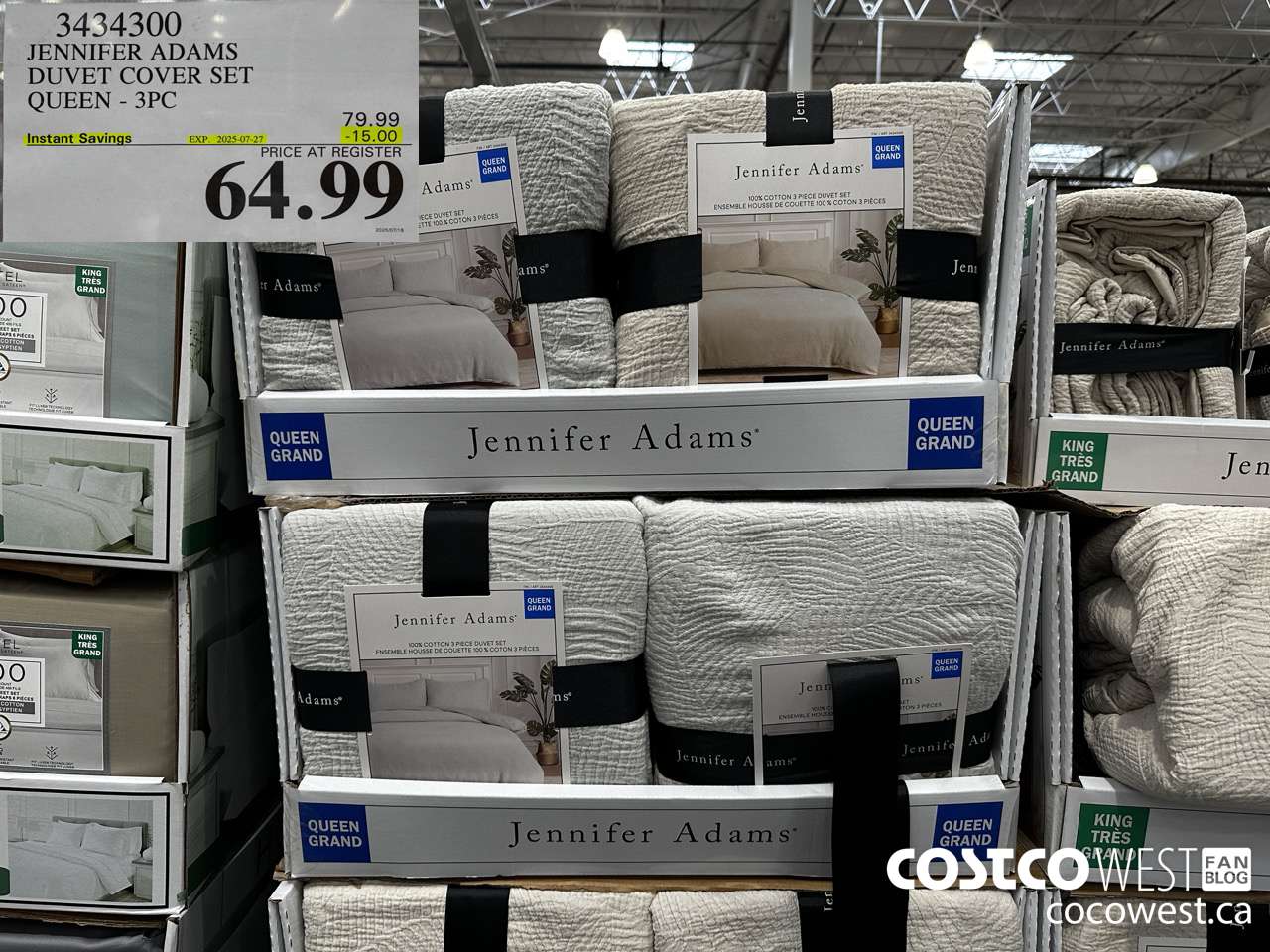 3434300 JENNIFER ADAMS DUVET COVER SET QUEEN 3PC ($15.00 INSTANT SAVINGS EXPIRES ON 2025-07-27) $64.99