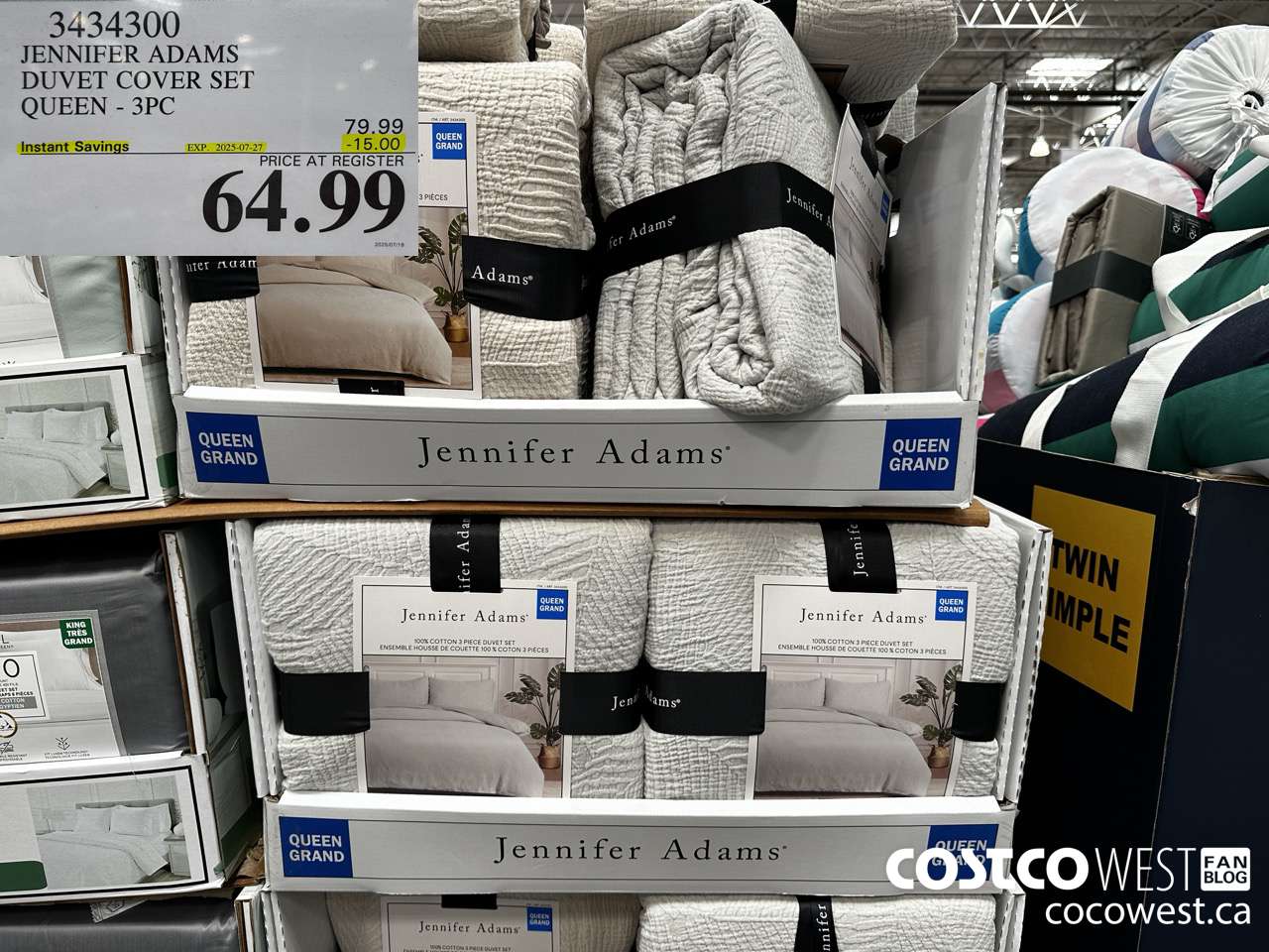 3434300 JENNIFER ADAMS DUVET COVER SET QUEEN 3PC ($15.00 INSTANT SAVINGS EXPIRES ON 2025-07-27) $64.99