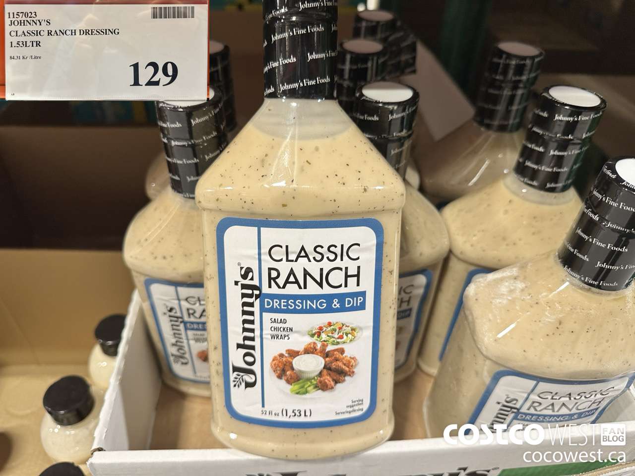 1157023 JOHNNY'S CLASSIC RANCH DRESSING 1.53LTR $129.00