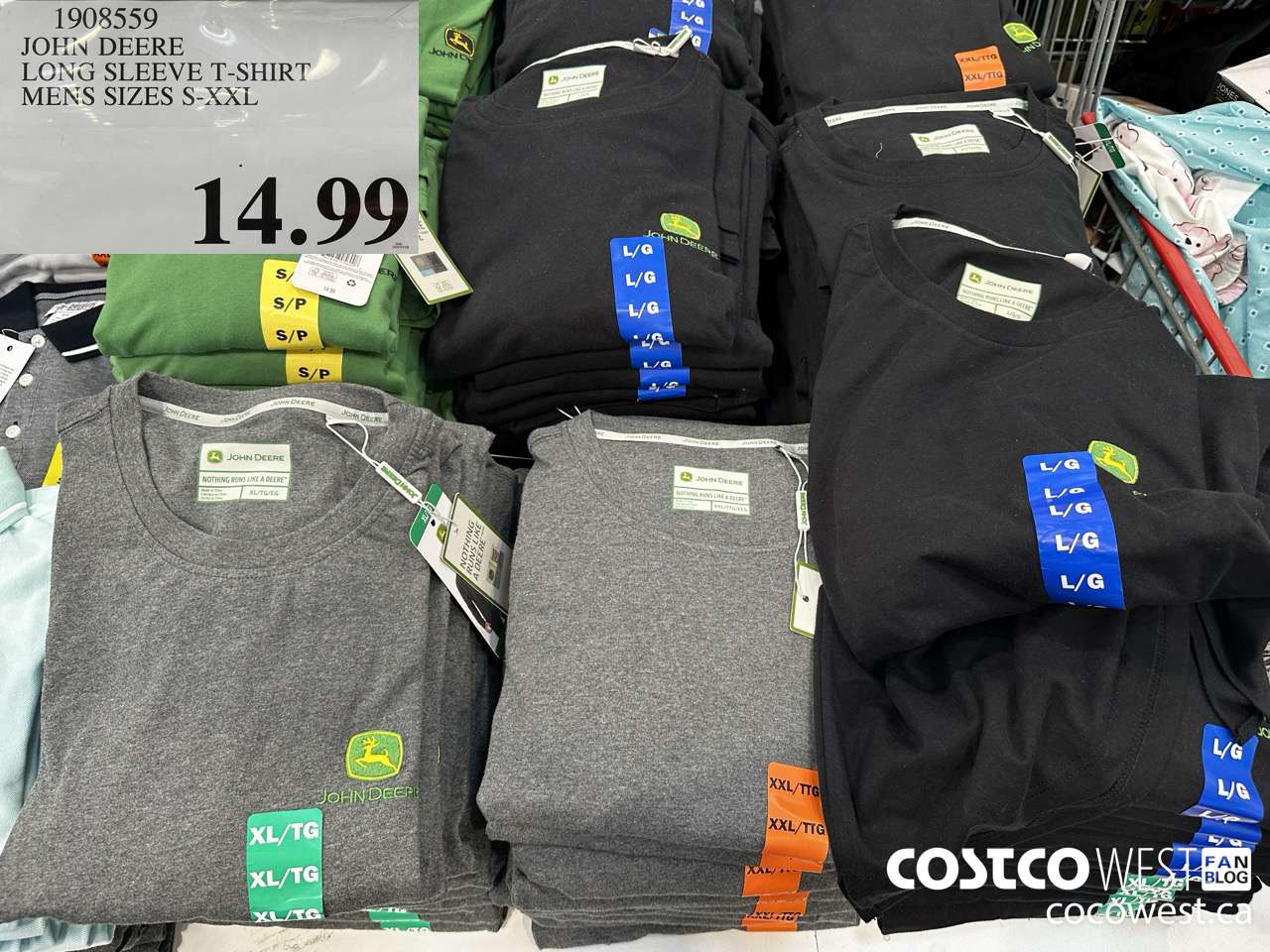 1908559 JOHN DEERE LONG SLEEVE T-SHIRT MENS SIZES S-XXL $14.99